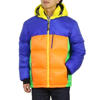 Hooded Down Puffer Jacket Coat - Multicolor