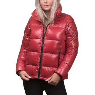 Ladies Down Puffer Jacket Coat - Red